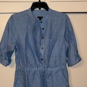 Ann Taylor Sky Blue Button-Up Dress Size 6 EUC